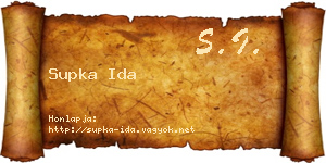 Supka Ida névjegykártya